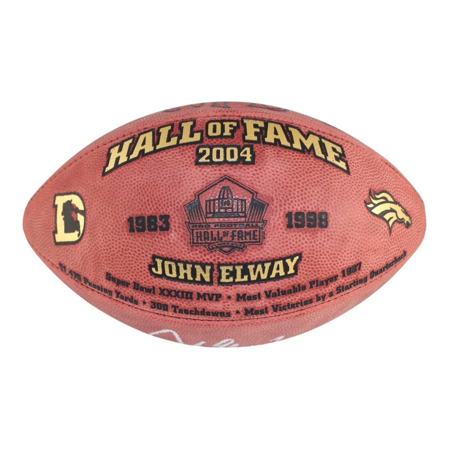 John Elway Signed Denver Broncos Hall of Fame Official Football BAS
