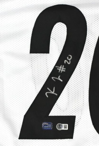 Kaleb Johnson Autographed Pittsburgh Steelers White Custom Jersey