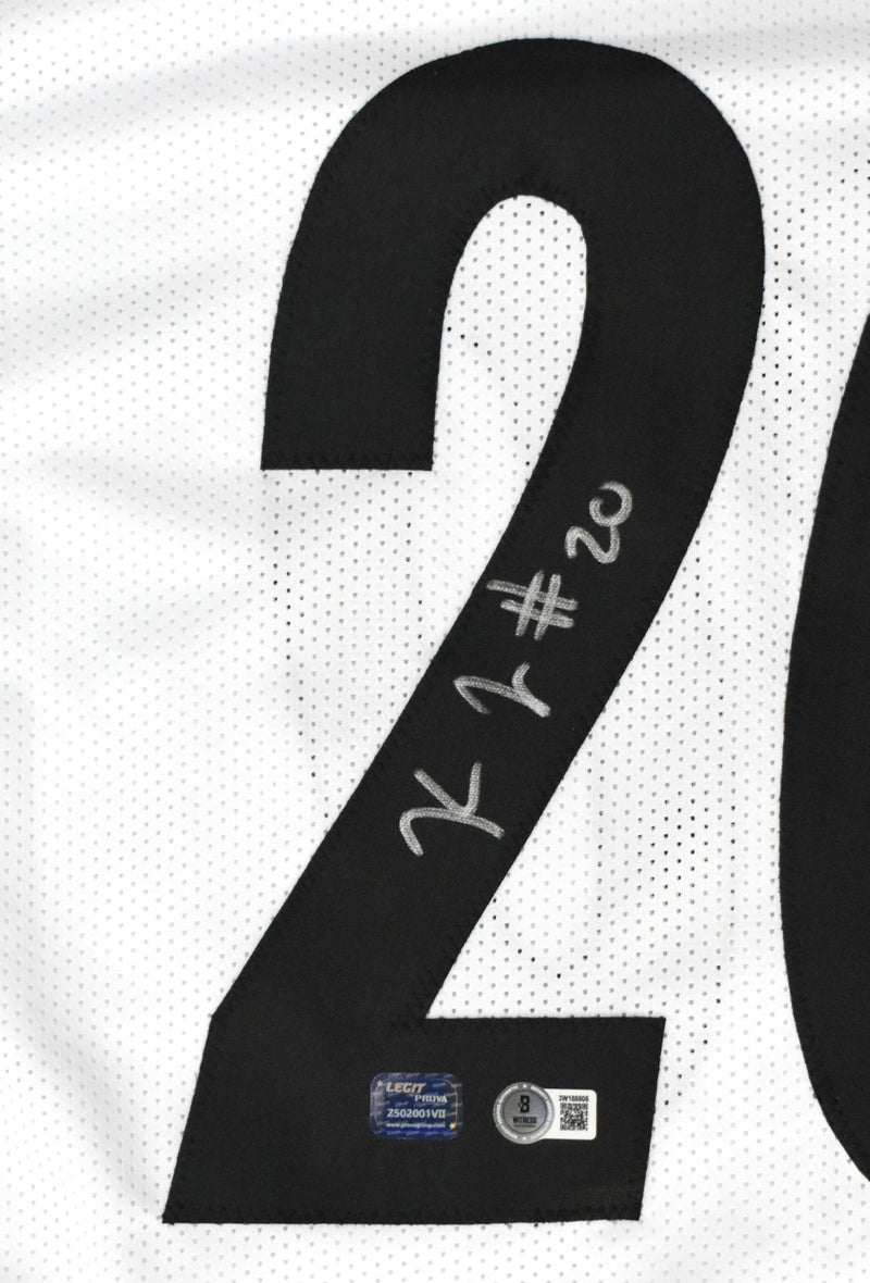 Kaleb Johnson Autographed Pittsburgh Steelers White Custom Jersey