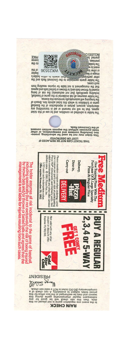Deion Sanders Signed Atlanta Braves April 15 1992 Ticket Stub BAS