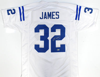 Edgerrin James Autographed Indianapolis Colts White Custom Jersey