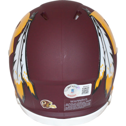 John Riggins Signed Washington Redskins AMP Mini Helmet Beckett BAS