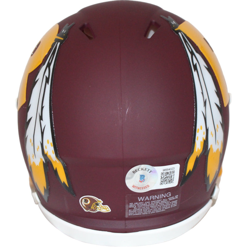 John Riggins Signed Washington Redskins AMP Mini Helmet Beckett BAS
