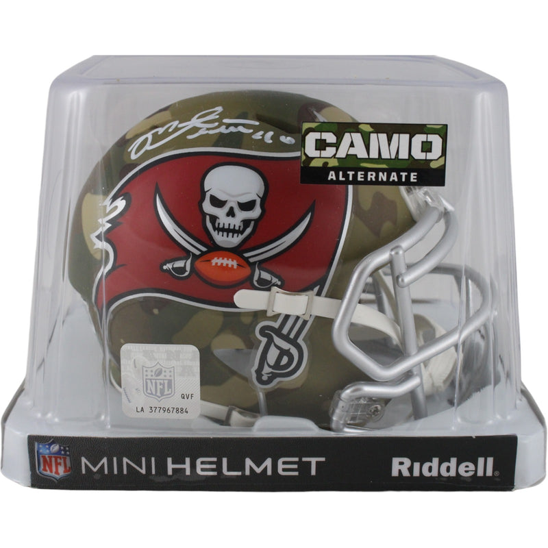 Mike Alstott Signed Tampa Bay Buccaneers Camo Mini Helmet