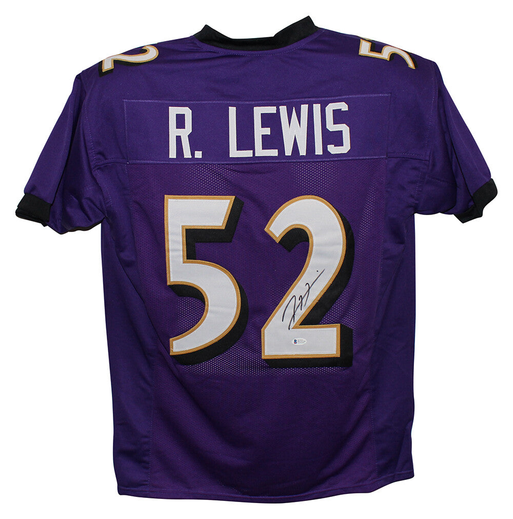 Ray Lewis Baltimore Ravens Autographed Custom Purple Jersey (BAS COA)