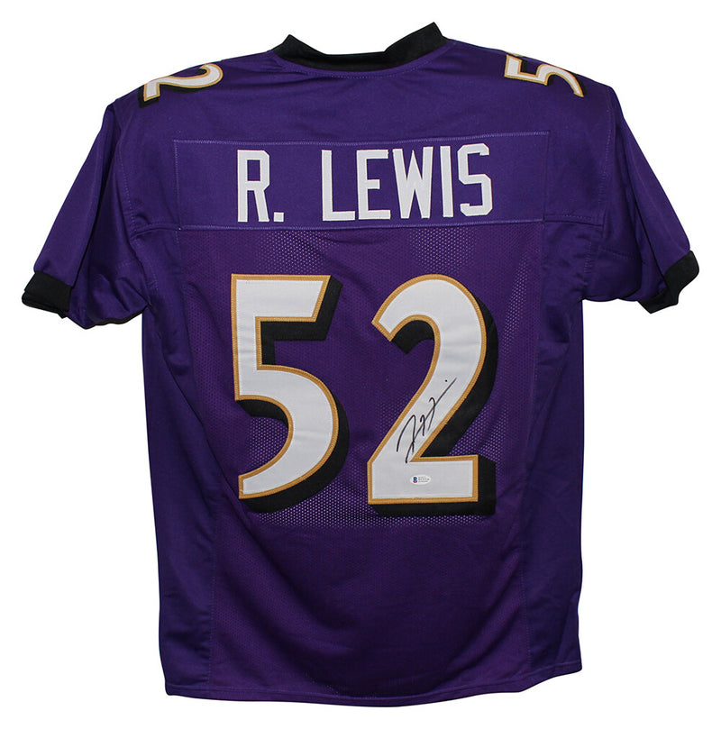 Ray Lewis Baltimore Ravens Autographed Custom Purple Jersey (BAS COA)