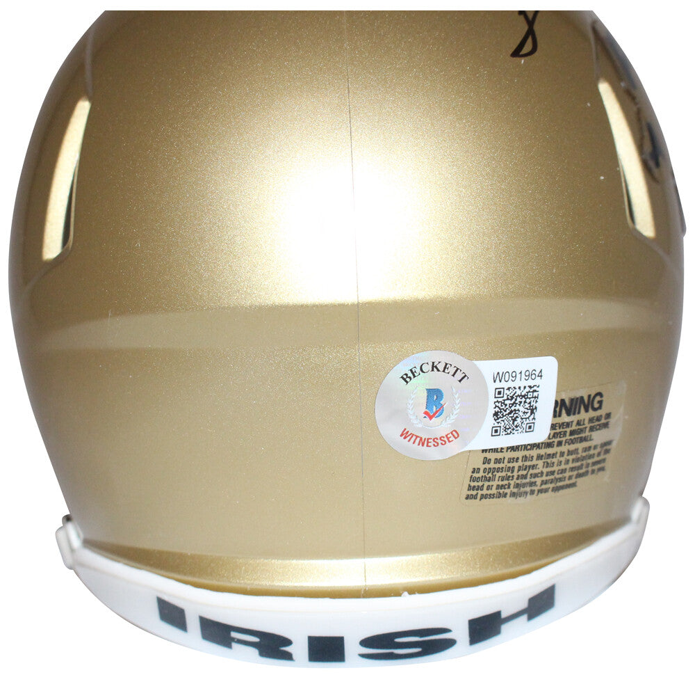 Lou Holtz Signed Notre Dame Fighting Irish Mini Helmet Inscribed "PLAC"
