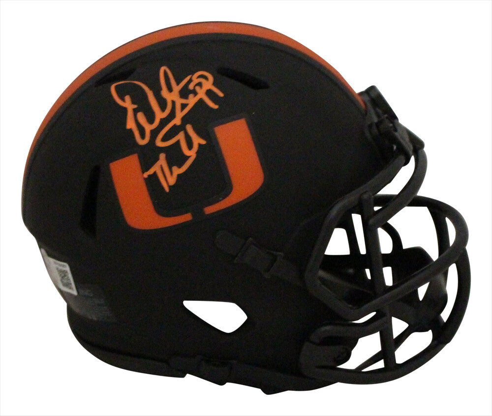 Warren Sapp Signed Miami Hurricanes Eclipse Mini Helmet Beckett COA