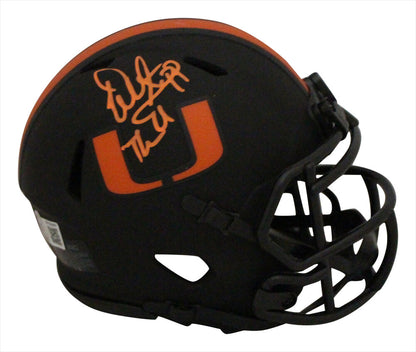 Warren Sapp Signed Miami Hurricanes Eclipse Mini Helmet Beckett COA