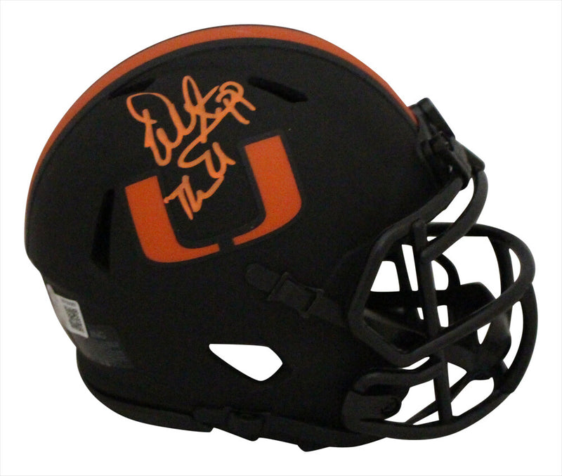 Warren Sapp Signed Miami Hurricanes Eclipse Mini Helmet Beckett COA
