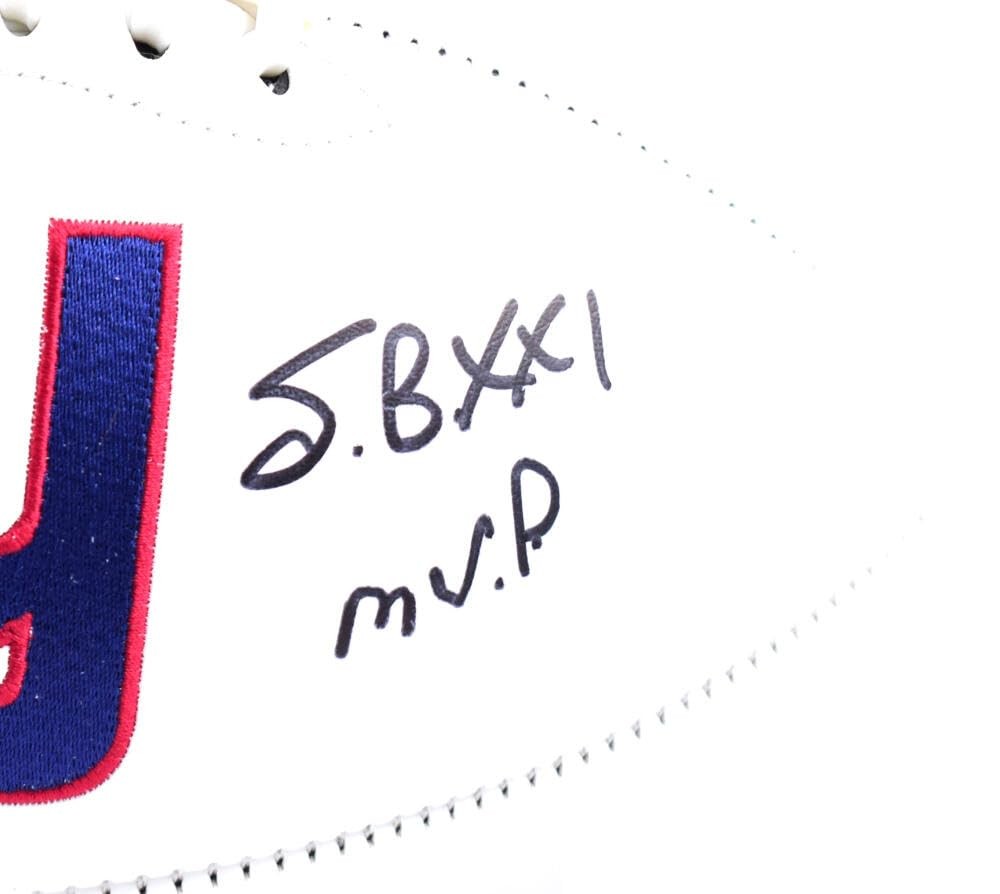 Phil Simms Signed New York Giants Logo Football with SB MVP Inscription