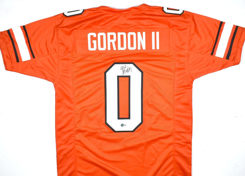 Ollie Gordon II Signed Orange Custom Football Jersey