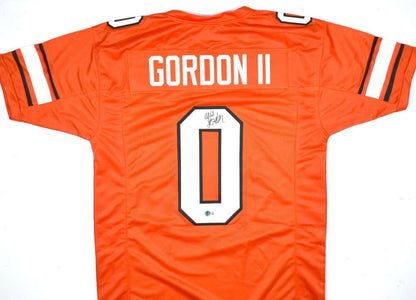 Ollie Gordon II Signed Orange Custom Football Jersey