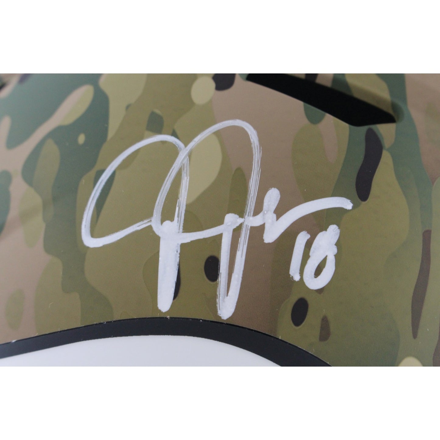 Justin Jefferson Autographed Minnesota Vikings Full Size Camo Helmet