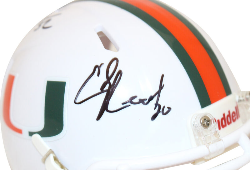 Ray Lewis & Ed Reed Signed Miami Hurricanes Speed Mini Helmet