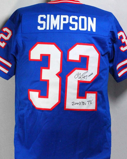 O. J. Simpson Signed Buffalo Bills Blue Custom Jersey