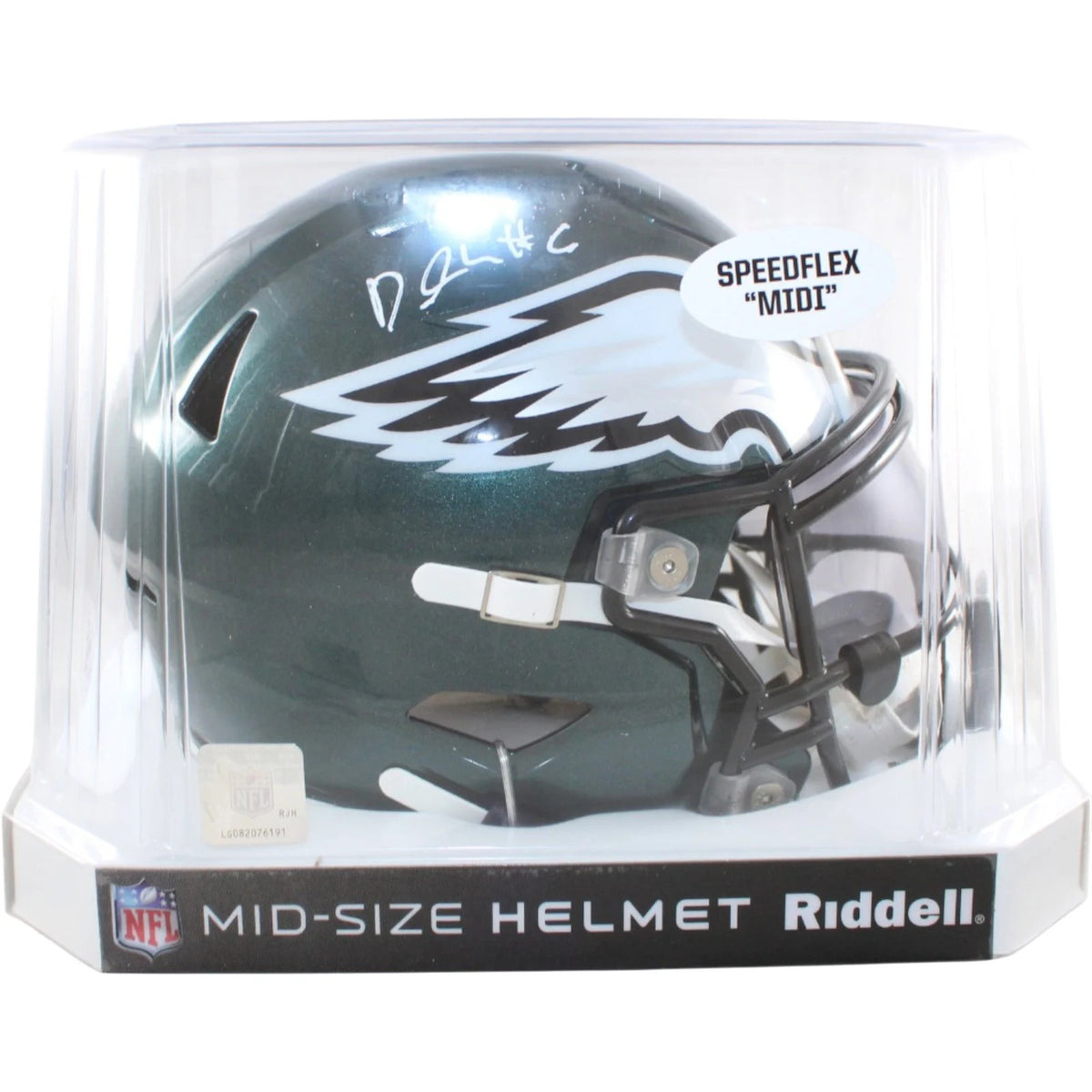 DeVonta Smith Signed Philadelphia Eagles Mid-Size Helmet