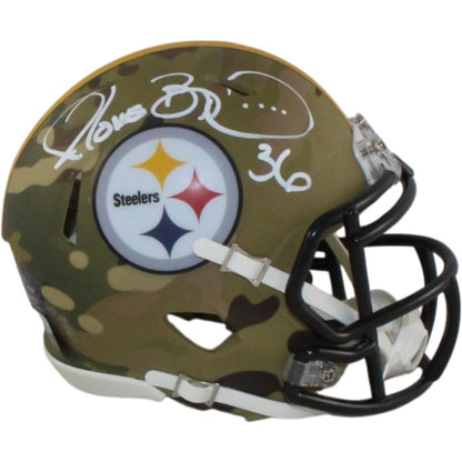 Jerome Bettis Signed Pittsburgh Steelers Camo Mini Helmet