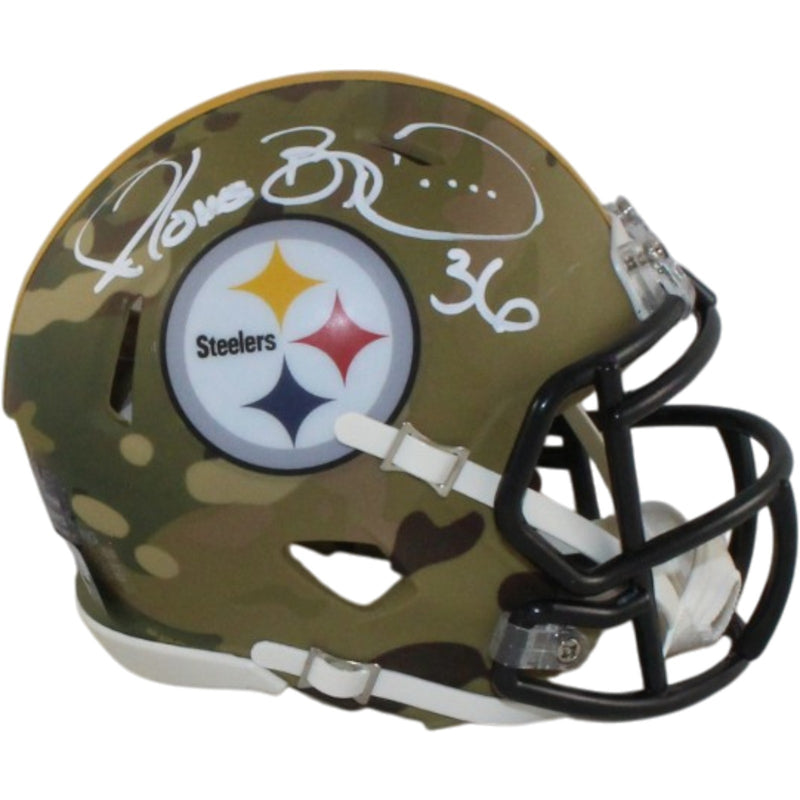 Jerome Bettis Signed Pittsburgh Steelers Camo Mini Helmet