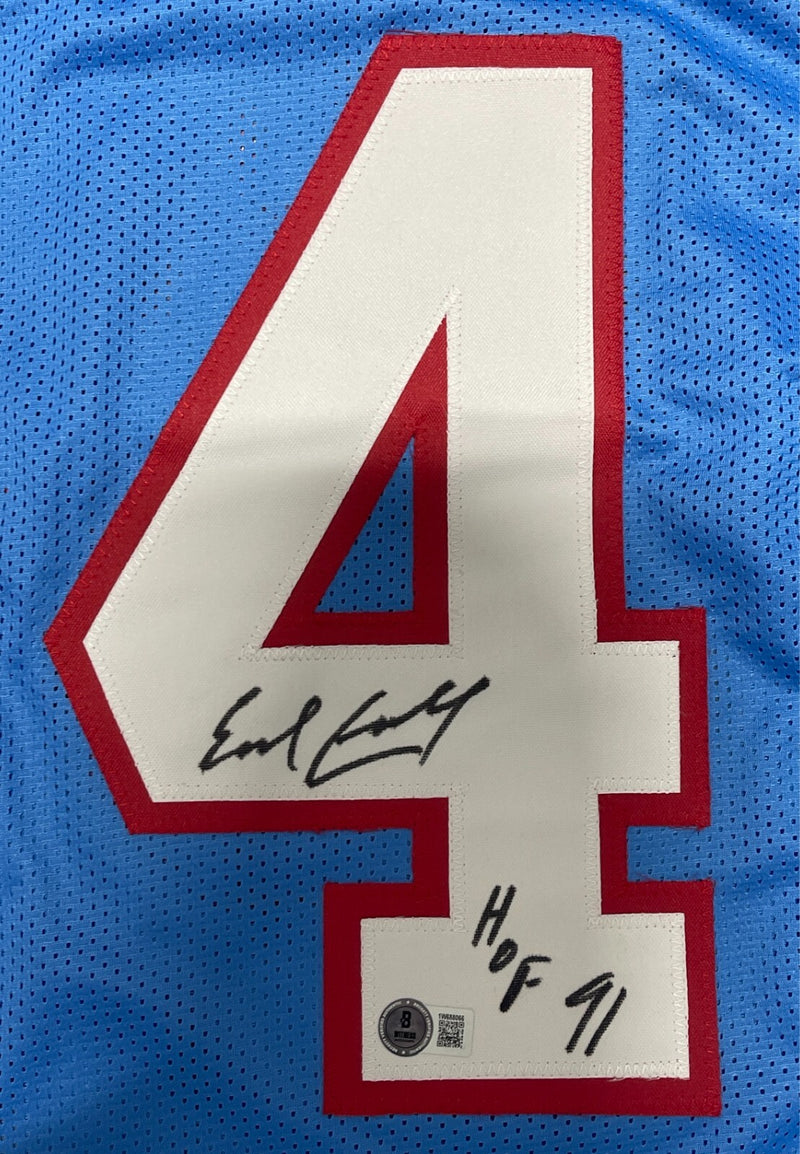Earl Campbell Signed Houston Oilers Custom Jersey (HOF 91) Beckett