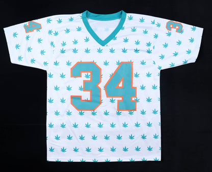 Ricky Williams Signed Miami Dolphins White Weed Pattern Custom Jersey