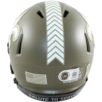 Drew Brees Autographed New Orleans Saints 2022 Salute to Service Mini Helmet