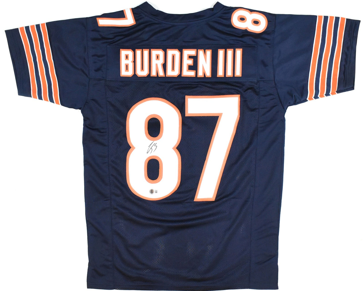 Luther Burden Autographed Chicago Bears Custom Blue Jersey