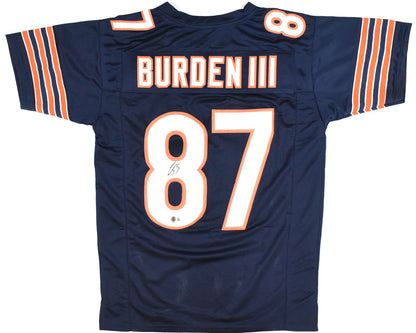 Luther Burden Autographed Chicago Bears Custom Blue Jersey