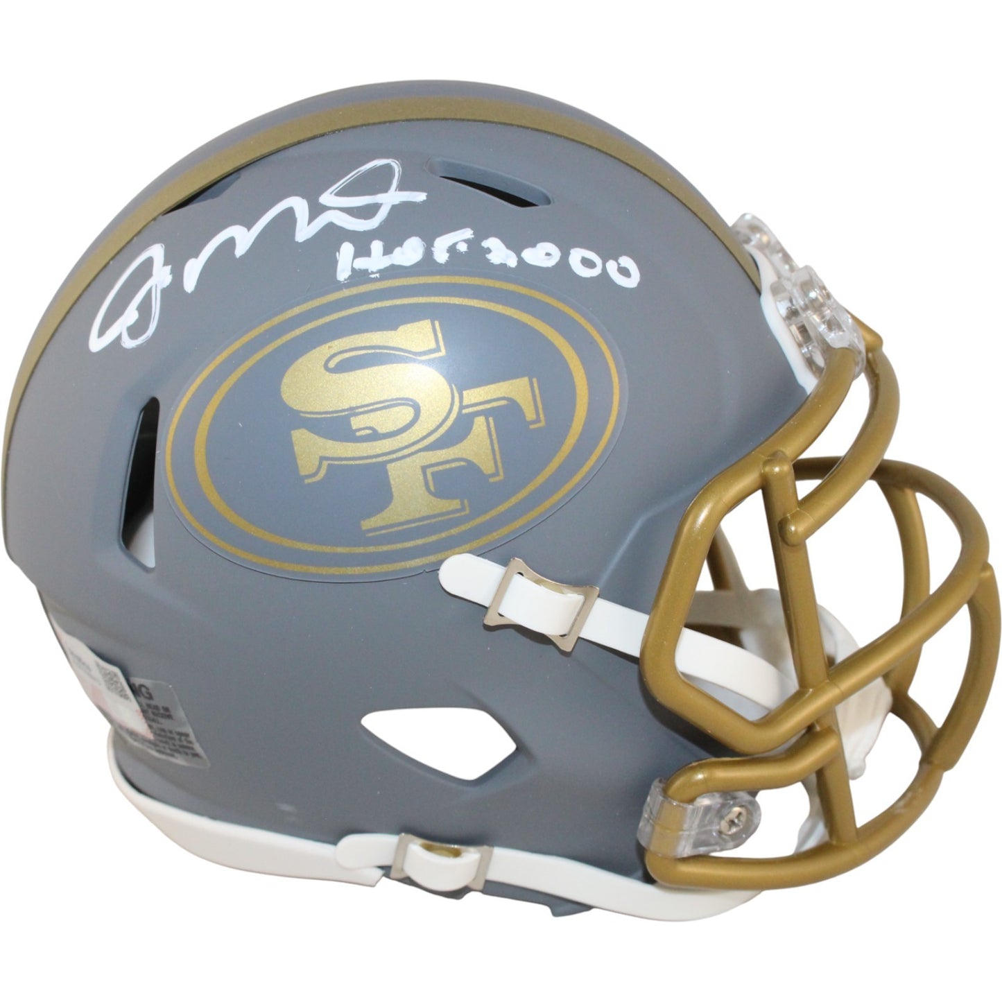 Joe Montana San Francisco 49ers Signed Slate Mini Helmet HOF
