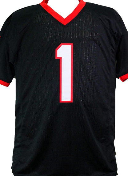 Sony Michel Autographed Georgia Bulldogs Black Custom Jersey