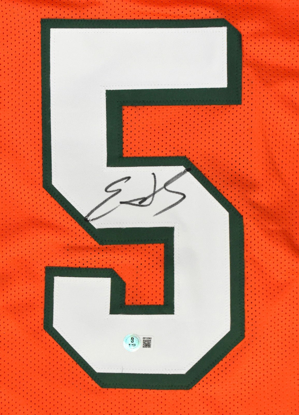 Edgerrin James Signed Miami Hurricanes Custom Orange Jersey