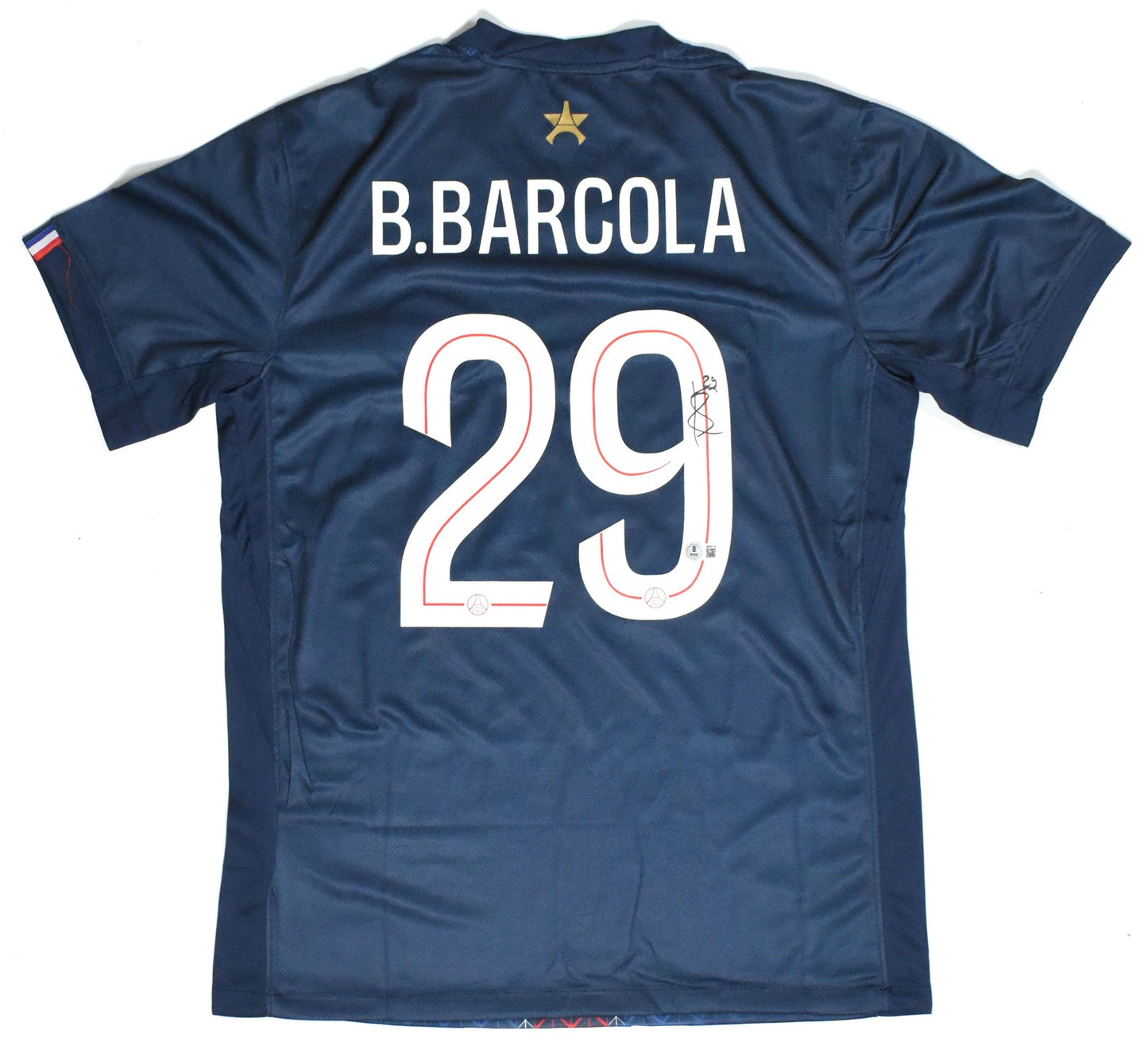 Bradley Barcola Autographed Paris Saint-Germain Home Jersey