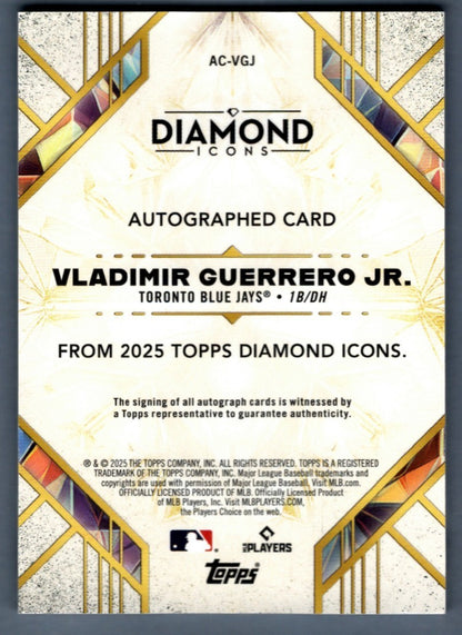 Vladimir Guerrero Jr. Signed 2025 Topps Diamond Icons Gold Parallel 1/1 Card