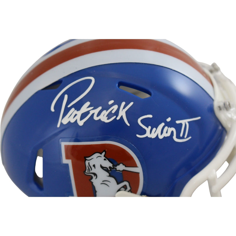 Patrick Surtain Denver Broncos Autographed Throwback Mini Helmet (Beckett)