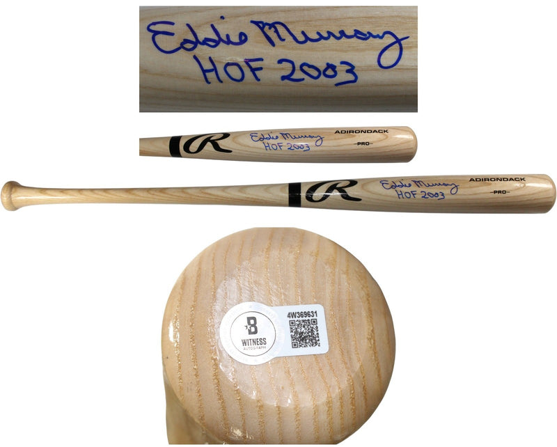 Eddie Murray Autographed Baltimore Orioles Blonde Baseball Bat (HOF Inscription)