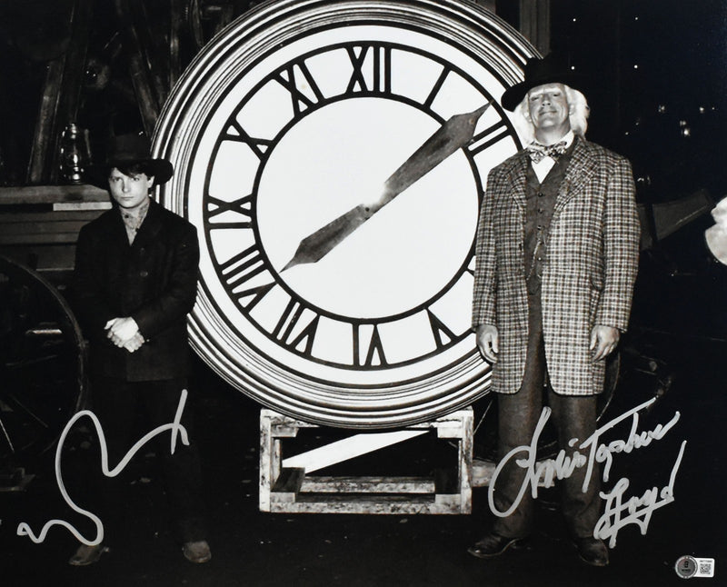 Christopher Lloyd & Michael J. Fox Signed Back to the Future 16x20 Photo