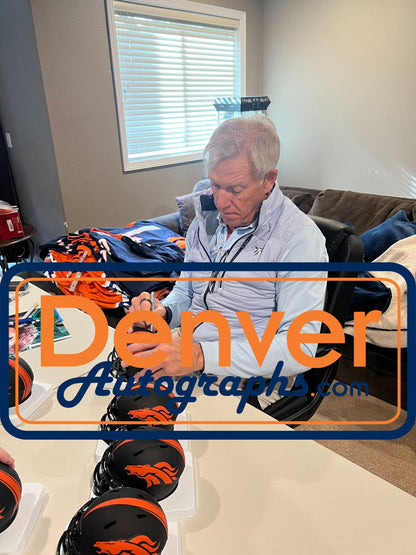 John Elway Autographed Denver Broncos Eclipse Mini Helmet (Beckett Witnessed)