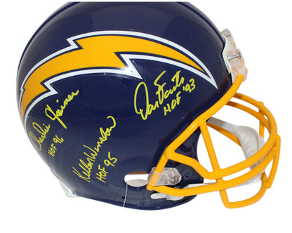 Dan Fouts, Charlie Joiner & Kellen Winslow Sr Signed Chargers Authentic Helmet