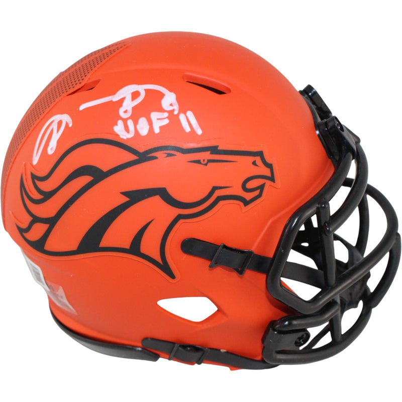 Shannon Sharpe Denver Broncos Signed Rave Mini Helmet (HOF Inscription)