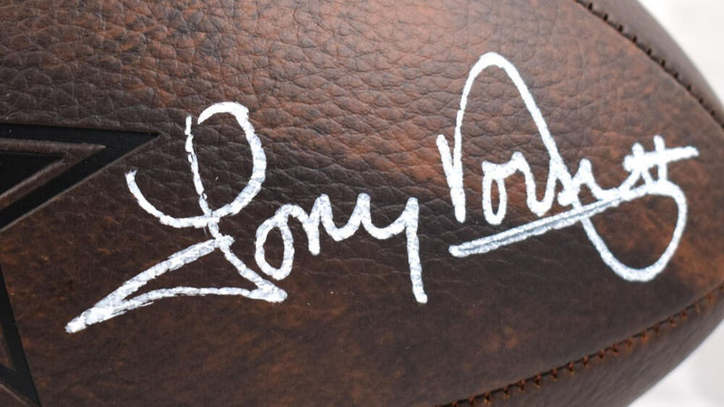 Tony Dorsett Autographed Dallas Cowboys Distressed Logo Football