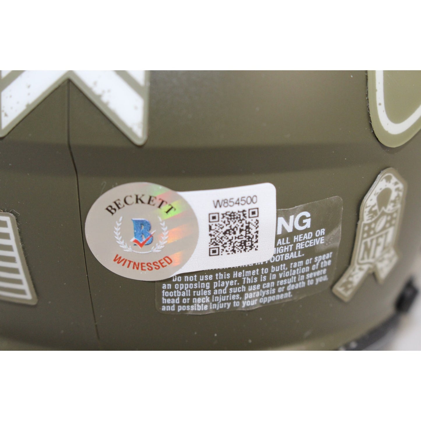 Steve Largent Signed Seattle Seahawks 2022 Salute to Service Mini Helmet