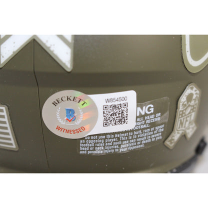 Steve Largent Signed Seattle Seahawks 2022 Salute to Service Mini Helmet