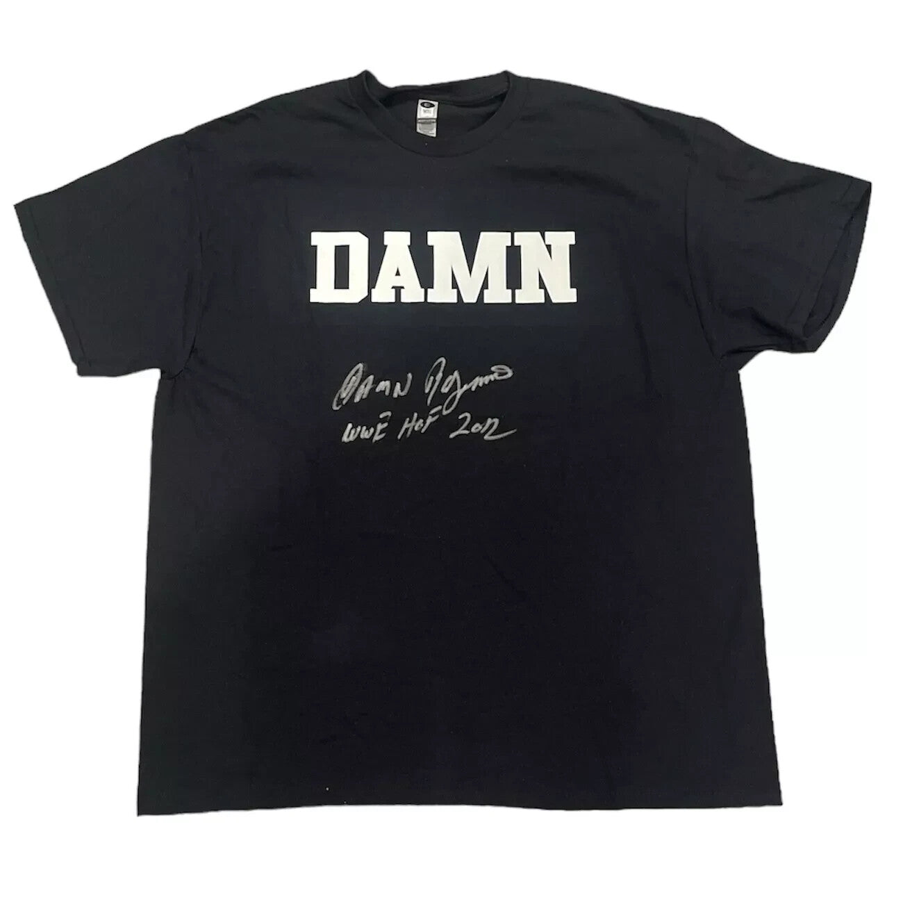 Ron Simmons Autographed "Damn" Inscription Custom T-Shirt WWE BAS COA