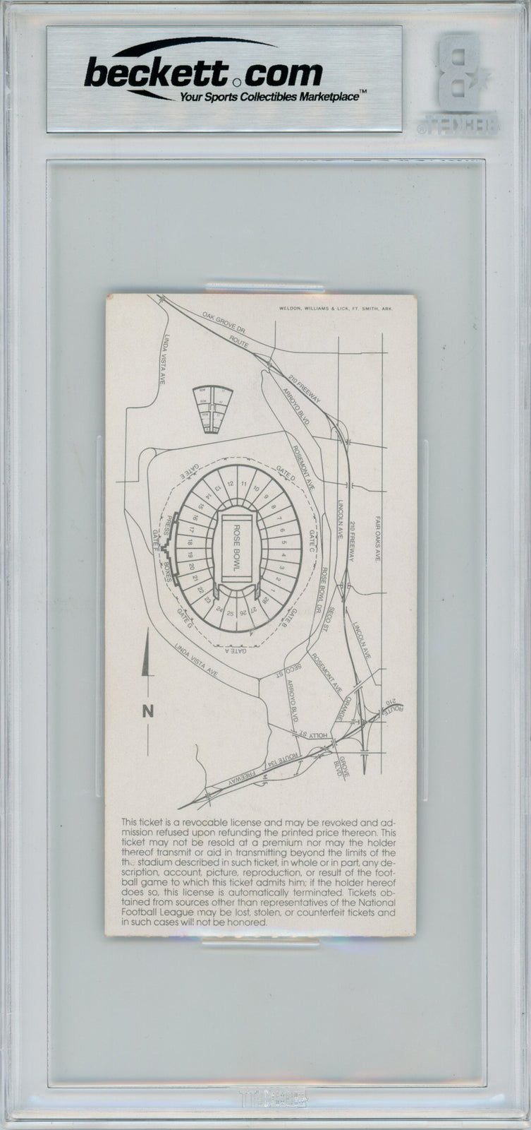 John Riggins Signed Super Bowl XVII Ticket Stub (SB XVII MVP) BAS Slabbed