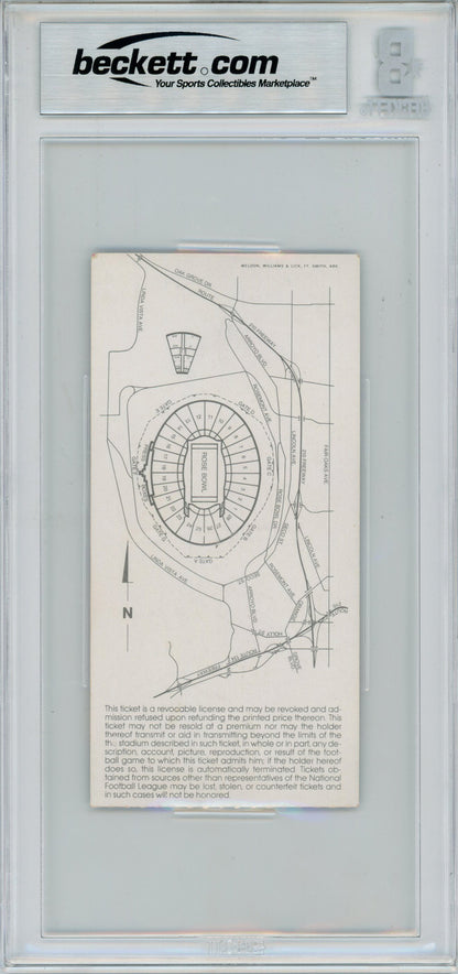 John Riggins Signed Super Bowl XVII Ticket Stub (SB XVII MVP) BAS Slabbed