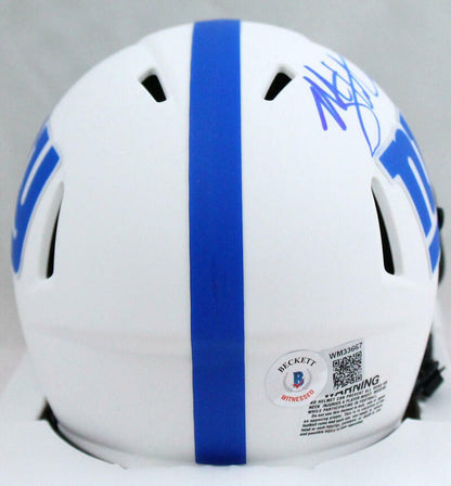 Michael Strahan Signed New York Giants Lunar Speed Mini Helmet