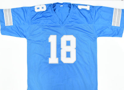 Isaac TeSlaa Autographed Detroit Lions Custom Style Jersey (Blue)