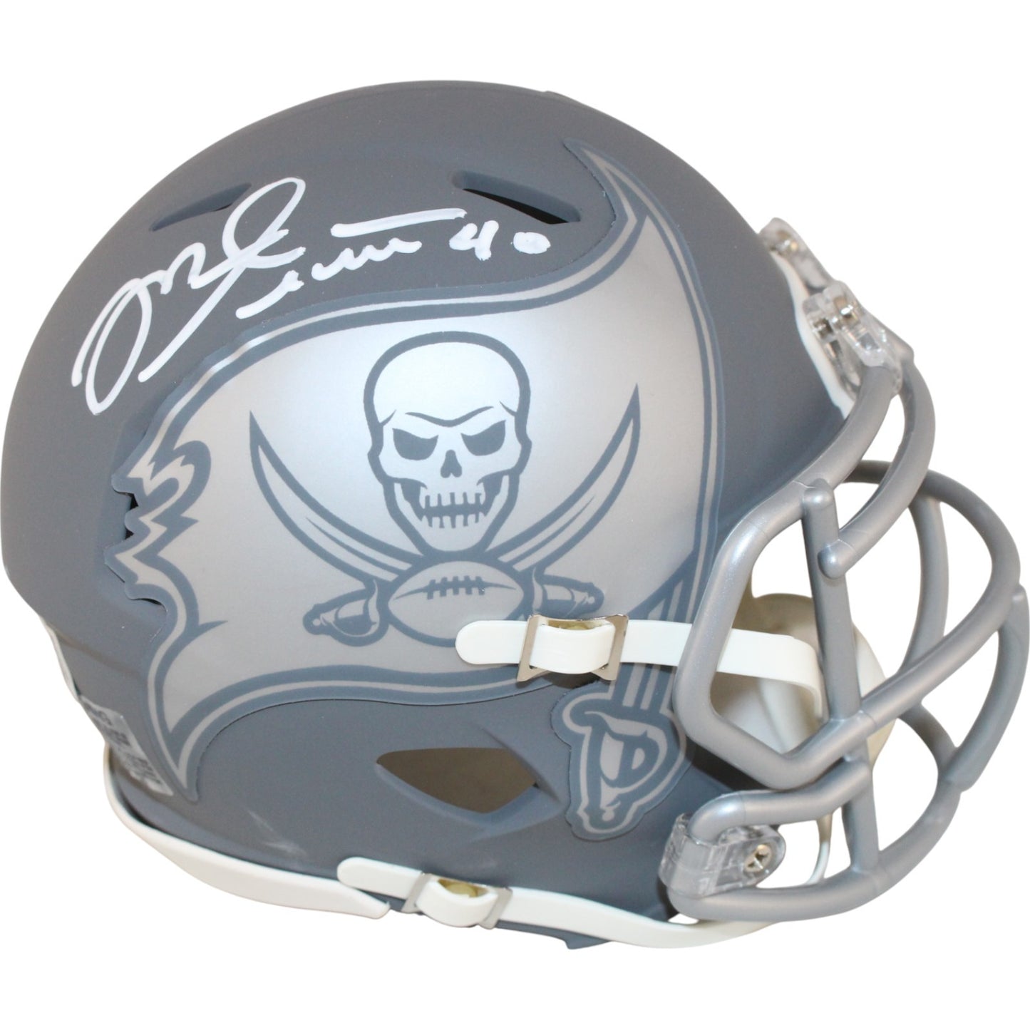 Mike Alstott Autographed Tampa Bay Buccaneers Slate Mini Helmet