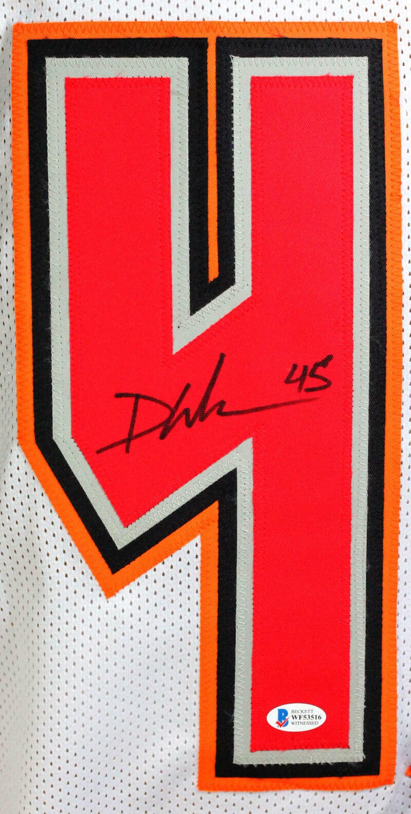 Devin White Autographed Custom White/Black Football Jersey