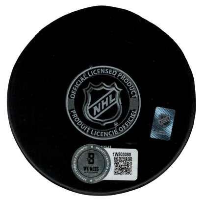 Jean Ratelle Signed New York Rangers Puck (HOF 85 Inscription)